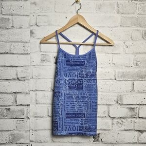 Lululemon Limited Edition Blue Graphic Tank Top Womens Size 6 Vintage